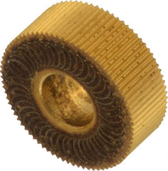Dorian Tool - 1/2" Diam, 70° Tooth Angle, 50 TPI, Standard (Shape), Form Type High Speed Steel Straight Knurl Wheel - 3/16" Face Width, 3/16" Hole, Circular Pitch, Bright Finish, Series C - Exact Tooling