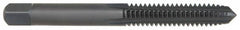 OSG - 1/2-20 UNF 2B 4 Flute Nitride/Oxide Finish High Speed Steel Straight Flute Standard Hand Tap - Plug, Right Hand Thread, 3-3/8" OAL, 1-21/32" Thread Length, H5 Limit, Oversize - Exact Tooling