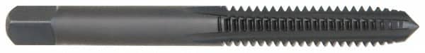 OSG - 7/16-14 UNC 4 Flute Nitride/Oxide Finish High Speed Steel Straight Flute Standard Hand Tap - Plug, Right Hand Thread, 3-5/32" OAL, 1-7/16" Thread Length, H5 Limit, Oversize - Exact Tooling