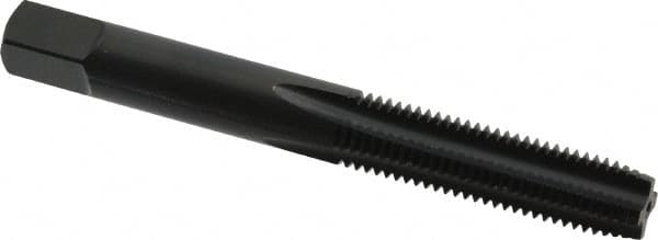 OSG - 5/16-24 UNF 3B 4 Flute Nitride/Oxide Finish High Speed Steel Straight Flute Standard Hand Tap - Plug, Right Hand Thread, 2-23/32" OAL, 1-1/8" Thread Length, H3 Limit, Oversize - Exact Tooling