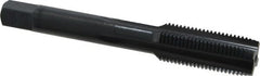OSG - 1/2-20 UNF 3B 4 Flute Nitride/Oxide Finish High Speed Steel Straight Flute Standard Hand Tap - Plug, Right Hand Thread, 3-3/8" OAL, 1-21/32" Thread Length, H3 Limit, Oversize - Exact Tooling
