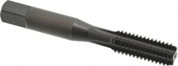 OSG - 3/8-16 UNC 2B 4 Flute Nitride/Oxide Finish High Speed Steel Straight Flute Standard Hand Tap - Bottoming, Right Hand Thread, 2-15/16" OAL, 1-1/4" Thread Length, H5 Limit, Oversize - Exact Tooling