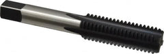 OSG - 9/16-12 UNC 4 Flute Nitride/Oxide Finish High Speed Steel Straight Flute Standard Hand Tap - Bottoming, Right Hand Thread, 3-19/32" OAL, 1-21/32" Thread Length, H3 Limit, Oversize - Exact Tooling