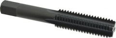 OSG - 5/8-11 UNC 3B 4 Flute Nitride/Oxide Finish High Speed Steel Straight Flute Standard Hand Tap - Bottoming, Right Hand Thread, 3-13/16" OAL, 1-13/16" Thread Length, H3 Limit, Oversize - Exact Tooling