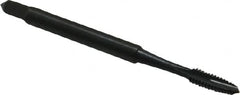 OSG - #4-40 UNC, 2 Flute, Oxide Finish, High Speed Steel Spiral Point Tap - Plug Chamfer, Right Hand Thread, 1-7/8" OAL, 9/16" Thread Length, 0.141" Shank Diam, Series 105 - Exact Tooling