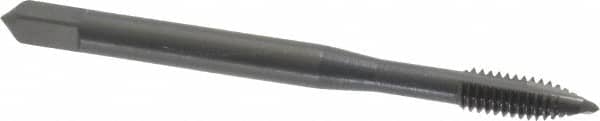 OSG - #8-32 UNC, 2 Flute, Oxide Finish, High Speed Steel Spiral Point Tap - Plug Chamfer, Right Hand Thread, 2-1/8" OAL, 3/4" Thread Length, 0.168" Shank Diam, Series 105 - Exact Tooling
