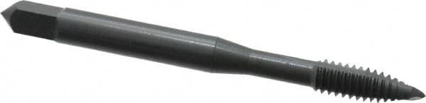 OSG - #12-24 UNC, 2 Flute, Oxide Finish, High Speed Steel Spiral Point Tap - Plug Chamfer, Right Hand Thread, 2-3/8" OAL, 15/16" Thread Length, 0.22" Shank Diam, 2B/3B Class of Fit, Series 105 - Exact Tooling