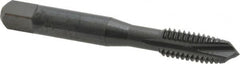 OSG - 3/8-16 UNC, 3 Flute, Oxide Finish, High Speed Steel Spiral Point Tap - Plug Chamfer, Right Hand Thread, 2-15/16" OAL, 1-1/4" Thread Length, 0.381" Shank Diam, 2B Class of Fit, Series 105 - Exact Tooling