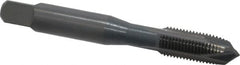 OSG - 3/8-24 UNF, 3 Flute, Oxide Finish, High Speed Steel Spiral Point Tap - Plug Chamfer, Right Hand Thread, 2-15/16" OAL, 1-1/4" Thread Length, 0.381" Shank Diam, 3B Class of Fit, Series 105 - Exact Tooling