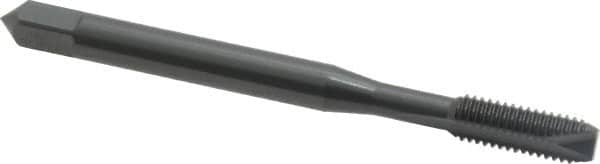 OSG - #10-32 UNF, 2 Flute, Oxide Finish, High Speed Steel Spiral Point Tap - Bottoming Chamfer, Right Hand Thread, 2-3/8" OAL, 7/8" Thread Length, 0.194" Shank Diam, 2B Class of Fit, Series 105B - Exact Tooling