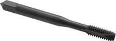 OSG - #12-24 UNC, 2 Flute, Oxide Finish, High Speed Steel Spiral Point Tap - Bottoming Chamfer, Right Hand Thread, 2-3/8" OAL, 15/16" Thread Length, 0.22" Shank Diam, 2B/3B Class of Fit, Series 105B - Exact Tooling