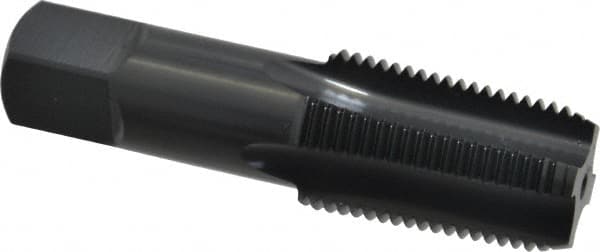 OSG - 1/2-14 NPT Thread, 4 Flute Standard Pipe Tap - 3-1/8" OAL, 1-3/8" Thread Length, 11/16" Shank Diam, Oxide Finish, High Speed Steel - Exact Tooling