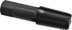 OSG - 1/2-14 NPT Thread, 4 Flute Standard Pipe Tap - 3-1/8" OAL, 1-3/8" Thread Length, 11/16" Shank Diam, Oxide Finish, High Speed Steel - Exact Tooling
