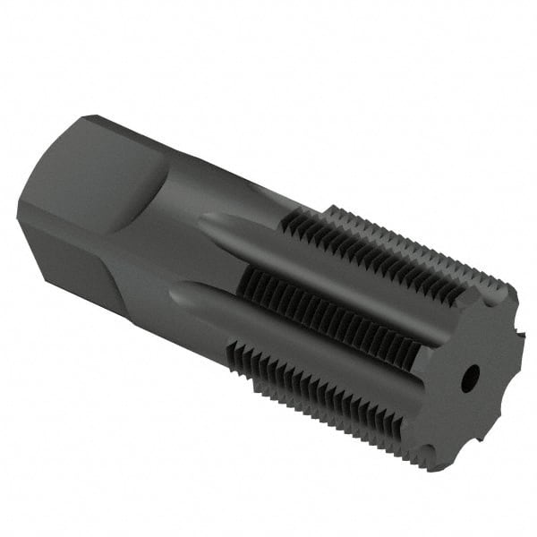 OSG - 2 - 11-1/2 NPT Thread, 7 Flute Standard Pipe Tap - 4-1/2" OAL, 1-3/4" Thread Length, 1-7/8" Shank Diam, Oxide Finish, High Speed Steel - Exact Tooling