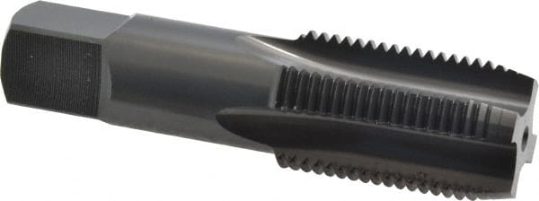 OSG - 1/2-14 NPS Thread, 4 Flute Standard Pipe Tap - 3-1/8" OAL, 1-3/8" Thread Length, 11/16" Shank Diam, Oxide Finish, High Speed Steel - Exact Tooling