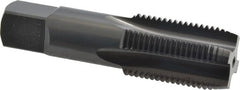 OSG - 1/2-14 NPS Thread, 4 Flute Standard Pipe Tap - 3-1/8" OAL, 1-3/8" Thread Length, 11/16" Shank Diam, Oxide Finish, High Speed Steel - Exact Tooling