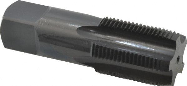 OSG - 3/4-14 NPS Thread, 5 Flute Standard Pipe Tap - 3-1/4" OAL, 1-3/8" Thread Length, 29/32" Shank Diam, Oxide Finish, High Speed Steel - Exact Tooling