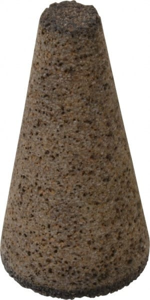 Grier Abrasives - Type 17, 2" Max Diam, 4" Head Thickness, 16 Grit Square Tip Cone - Aluminum Oxide, Very Coarse Grade, 5/8-11 Shank Thread - Exact Tooling