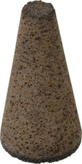 Grier Abrasives - Type 17, 2" Max Diam, 4" Head Thickness, 16 Grit Square Tip Cone - Aluminum Oxide, Very Coarse Grade, 5/8-11 Shank Thread - Exact Tooling