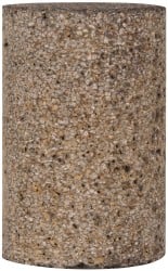 Grier Abrasives - Type 18, 1-1/2" Max Diam, 2-1/2" Head Thickness, 16 Grit Square Tip Plug - Aluminum Oxide, Very Coarse Grade, 3/8-24 Shank Thread - Exact Tooling