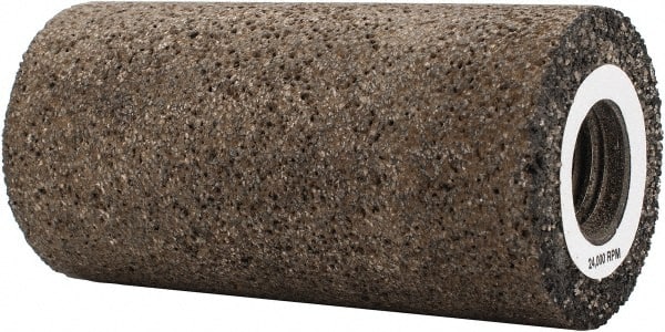 Grier Abrasives - Type 18, 1-1/2" Max Diam, 3" Head Thickness, 24 Grit Square Tip Plug - Aluminum Oxide, Very Coarse Grade, 5/8-11 Shank Thread - Exact Tooling
