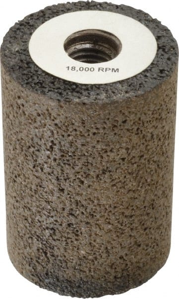 Grier Abrasives - Type 18, 2" Max Diam, 3" Head Thickness, 16 Grit Square Tip Plug - Aluminum Oxide, Very Coarse Grade, 5/8-11 Shank Thread - Exact Tooling