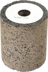 Grier Abrasives - Type 18, 2-1/2" Max Diam, 3" Head Thickness, 16 Grit Square Tip Plug - Aluminum Oxide, Very Coarse Grade, 5/8-11 Shank Thread - Exact Tooling