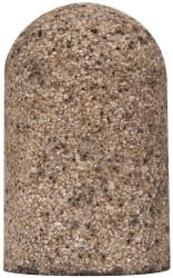 Grier Abrasives - Type 18R, 1-1/2" Max Diam, 2-1/2" Head Thickness, 16 Grit Round Tip Plug - Aluminum Oxide, Very Coarse Grade, 5/8-11 Shank Thread - Exact Tooling
