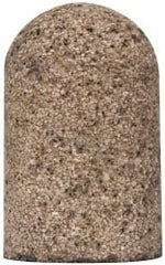 Grier Abrasives - Type 18R, 1-1/2" Max Diam, 2-1/2" Head Thickness, 16 Grit Round Tip Plug - Aluminum Oxide, Very Coarse Grade, 5/8-11 Shank Thread - Exact Tooling