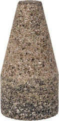 Grier Abrasives - Type 19, 1-1/2" Max Diam, 3" Head Thickness, 16 Grit Square Tip Plug - Aluminum Oxide, Very Coarse Grade, 3/8-24 Shank Thread - Exact Tooling