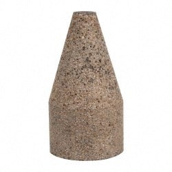 Grier Abrasives - Type 19, 2" Max Diam, 4" Head Thickness, 16 Grit Square Tip Plug - Aluminum Oxide, Very Coarse Grade, 5/8-11 Shank Thread - Exact Tooling