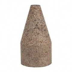 Grier Abrasives - Type 19, 2" Max Diam, 4" Head Thickness, 16 Grit Square Tip Plug - Aluminum Oxide, Very Coarse Grade, 5/8-11 Shank Thread - Exact Tooling