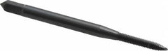 OSG - M2.5x0.45 Metric Coarse, 2 Flute, Oxide Finish, High Speed Steel Spiral Point Tap - Plug Chamfer, Right Hand Thread, 1-13/16" OAL, 1/2" Thread Length, 0.141" Shank Diam, 6H Class of Fit, Series 142 - Exact Tooling