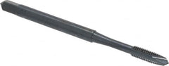 OSG - M3x0.50 Metric Coarse, 2 Flute, Oxide Finish, High Speed Steel Spiral Point Tap - Plug Chamfer, Right Hand Thread, 1-15/16" OAL, 5/8" Thread Length, 0.141" Shank Diam, 6H Class of Fit, Series 142 - Exact Tooling