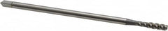 OSG - #8-32 UNC 3 Flute H3 Bright Finish High Speed Steel Spiral Flute Extension Tap - Bottoming Chamfer, 4" OAL, 2B Class of Fit - Exact Tooling