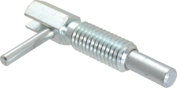 Gibraltar - 1/2-13, 1.1" Thread Length, 0.31" Plunger Diam, 1 Lb Init to 5 Lb Final End Force, Steel Locking L Handle Plunger - 2.11" Body Length, 1-1/4" Length Under Head, 3/4" Plunger Projection - Exact Tooling