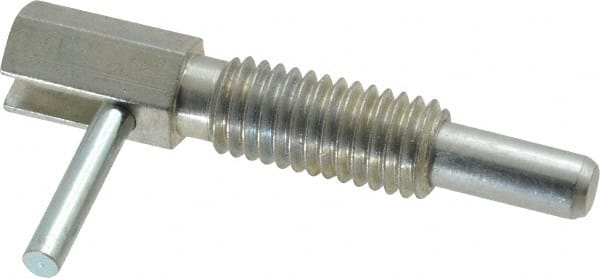Gibraltar - 1/2-13, 1.1" Thread Length, 0.31" Plunger Diam, 1 Lb Init to 5 Lb Final End Force, Steel Locking L Handle Plunger - 2.11" Body Length, 1-1/4" Length Under Head, Locking Element, 3/4" Plunger Projection - Exact Tooling