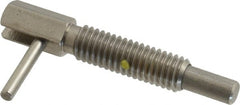 Gibraltar - 3/8-16, 1.18" Thread Length, 1/4" Plunger Diam, 0.75 Lb Init to 3.75 Lb Final End Force, Stainless Steel Locking L Handle Plunger - 2" Body Length, 1.31" Length Under Head, Locking Element, 0.56" Plunger Projection - Exact Tooling