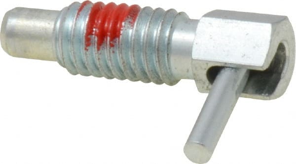 Gibraltar - 3/8-16, 0.62" Thread Length, 1/4" Plunger Diam, 0.25 Lb Init to 1.25 Lb Final End Force, Steel Locking L Handle Plunger - 1.13" Body Length, 3/4" Length Under Head, Locking Element, 0.3" Plunger Projection - Exact Tooling