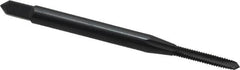 OSG - #2-56 UNC, 2 Flute, Oxide Finish, Vanadium High Speed Steel Spiral Point Tap - Plug Chamfer, Right Hand Thread, 1-3/4" OAL, 7/16" Thread Length, 0.141" Shank Diam, 2B Class of Fit, Series 300 - Exact Tooling