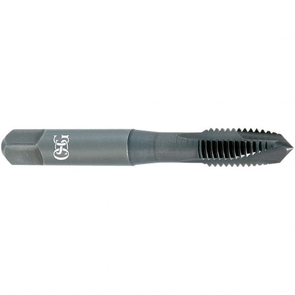 OSG - #8-32 UNC, 3 Flute, Oxide Finish, Vanadium High Speed Steel Spiral Point Tap - Plug Chamfer, Right Hand Thread, 2-1/8" OAL, 3/4" Thread Length, 0.168" Shank Diam, 2B Class of Fit, Series 300 - Exact Tooling
