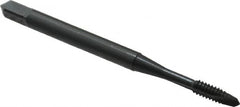 OSG - #4-40 UNC, 2 Flute, Oxide Finish, Vanadium High Speed Steel Spiral Point Tap - Plug Chamfer, Right Hand Thread, 1-7/8" OAL, 9/16" Thread Length, 0.141" Shank Diam, Series 300 - Exact Tooling