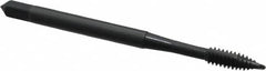 OSG - #6-32 UNC, 2 Flute, Oxide Finish, Vanadium High Speed Steel Spiral Point Tap - Plug Chamfer, Right Hand Thread, 2" OAL, 11/16" Thread Length, 0.141" Shank Diam, 3B Class of Fit, Series 300 - Exact Tooling