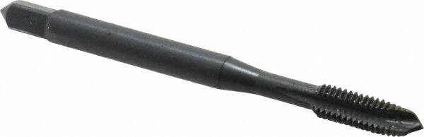 OSG - #10-32 UNF, 3 Flute, Oxide Finish, Vanadium High Speed Steel Spiral Point Tap - Plug Chamfer, Right Hand Thread, 2-3/8" OAL, 7/8" Thread Length, 0.194" Shank Diam, 3B Class of Fit, Series 300 - Exact Tooling