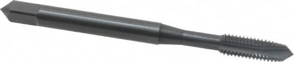 OSG - #10-32 UNF, 3 Flute, Oxide Finish, Vanadium High Speed Steel Spiral Point Tap - Plug Chamfer, Right Hand Thread, 2-3/8" OAL, 7/8" Thread Length, 0.194" Shank Diam, Series 300 - Exact Tooling