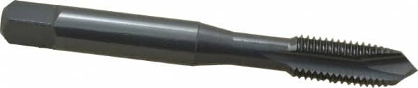 OSG - 5/16-24 UNF, 3 Flute, Oxide Finish, Vanadium High Speed Steel Spiral Point Tap - Plug Chamfer, Right Hand Thread, 2-23/32" OAL, 1-1/8" Thread Length, 0.318" Shank Diam, 3B Class of Fit, Series 300 - Exact Tooling