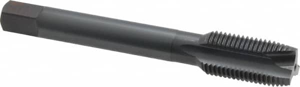 OSG - 1/2-20 UNF, 3 Flute, Oxide Finish, Vanadium High Speed Steel Spiral Point Tap - Plug Chamfer, Right Hand Thread, 3-3/8" OAL, 1-21/32" Thread Length, 0.367" Shank Diam, 3B Class of Fit, Series 300 - Exact Tooling
