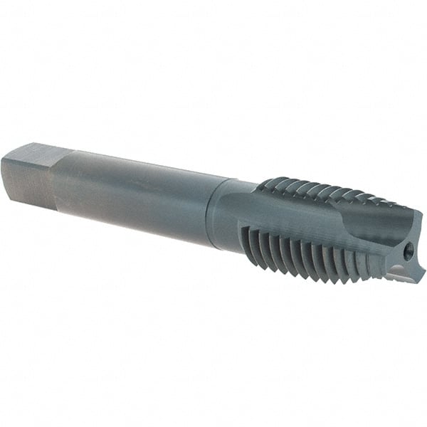 OSG - 3/4-10 UNC, 3 Flute, Oxide Finish, Vanadium High Speed Steel Spiral Point Tap - Plug Chamfer, Right Hand Thread, 4-1/4" OAL, 2" Thread Length, 0.59" Shank Diam, Series 300 - Exact Tooling