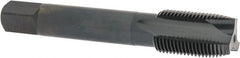 OSG - 3/4-16 UNF, 3 Flute, Oxide Finish, Vanadium High Speed Steel Spiral Point Tap - Plug Chamfer, Right Hand Thread, 4-1/4" OAL, 2" Thread Length, 0.59" Shank Diam, 3B Class of Fit, Series 300 - Exact Tooling