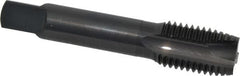 OSG - 1-8 UNC, 3 Flute, Oxide Finish, Vanadium High Speed Steel Spiral Point Tap - Plug Chamfer, Right Hand Thread, 5-1/8" OAL, 2-1/2" Thread Length, 0.8" Shank Diam, 3B Class of Fit, Series 300 - Exact Tooling
